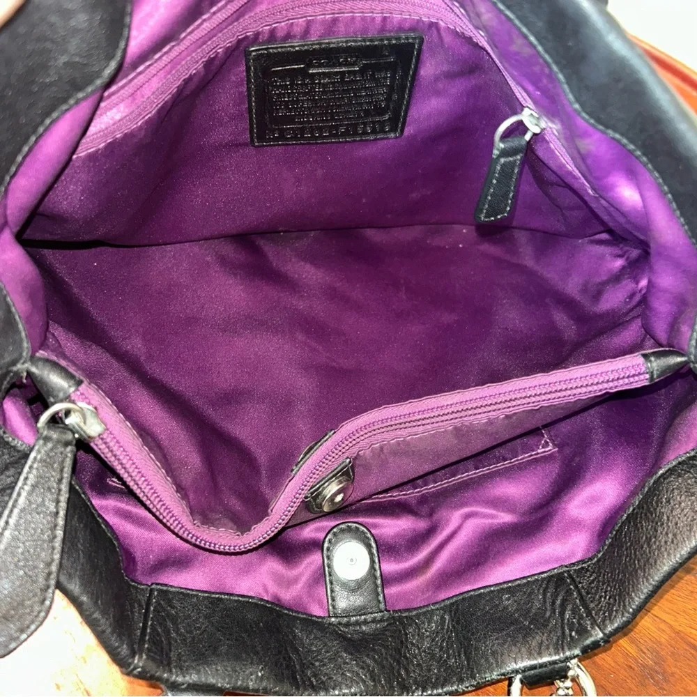 Coach Ashley Caryall Leather Shoulder Bag - Purple Interior - Picture 10 of 15